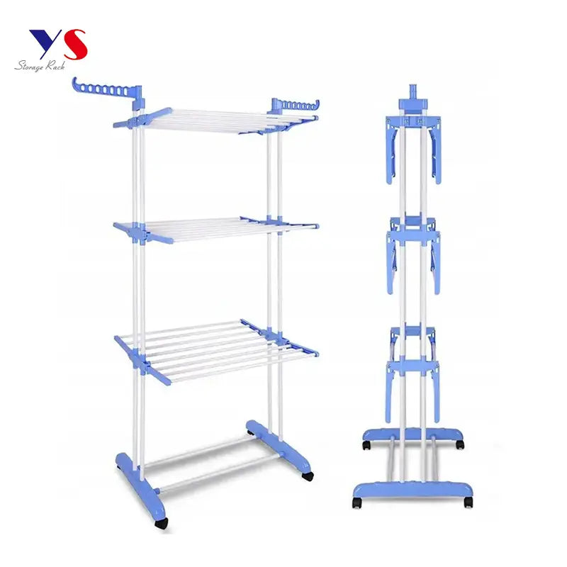Rack plegable de 3 niveles para secar ropa interior y exterior