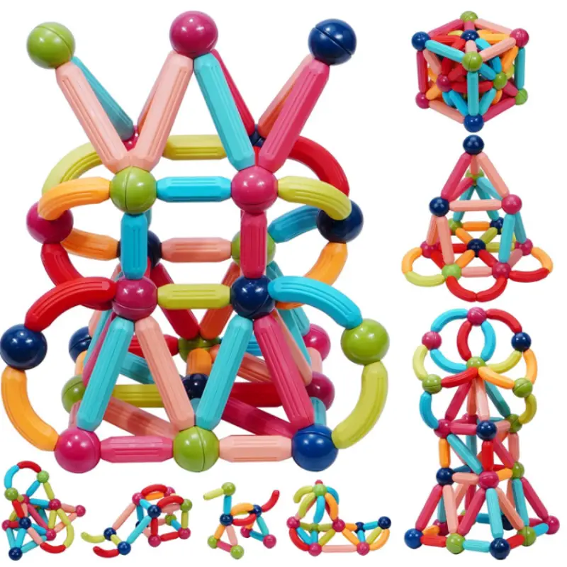 Set magnético flexible 3D varillas y bolas para niños