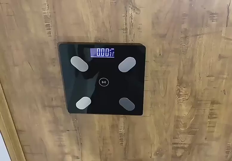 Báscula de grasa corporal de alta resistencia con superficie de vidrio