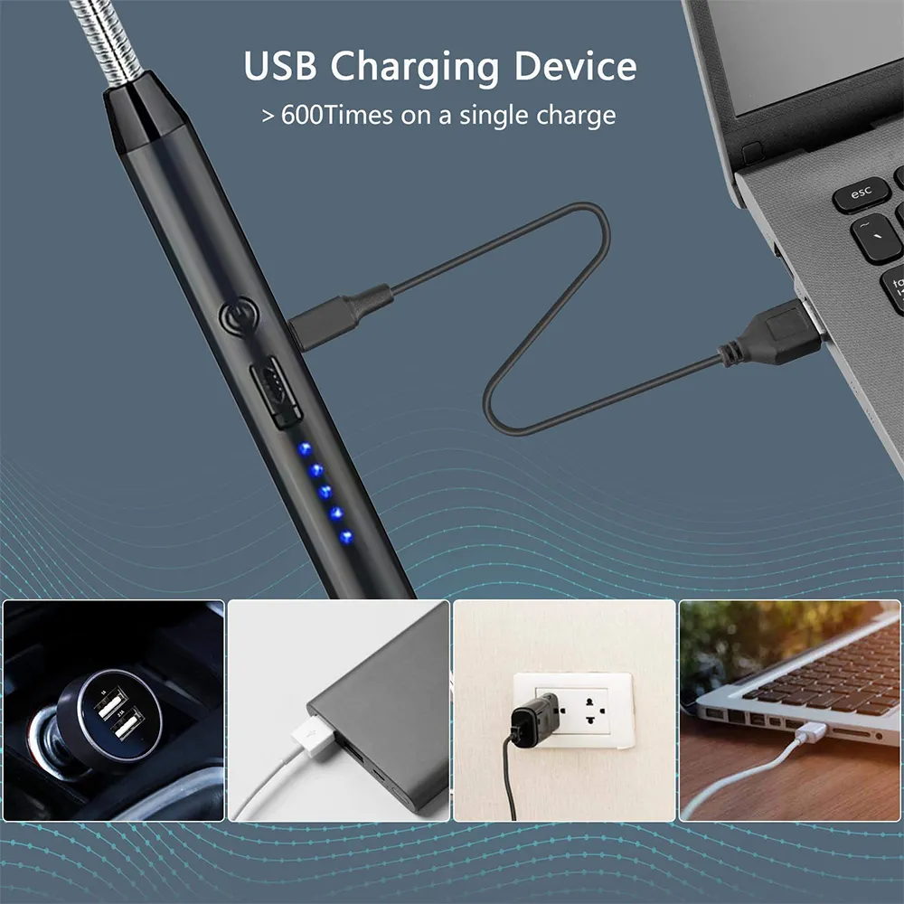 Contenido del paquete: Encendedor recargable y cable de carga USB.