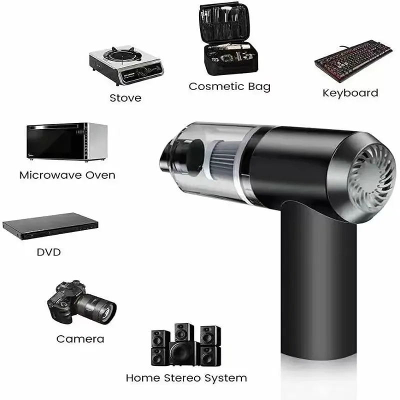 Poderosa Miniaspiradora Portátil Inalámbrica 120W - Limpieza Total - Vista 2