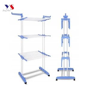 Tendedero de ropa plegable de 3 niveles en color azul