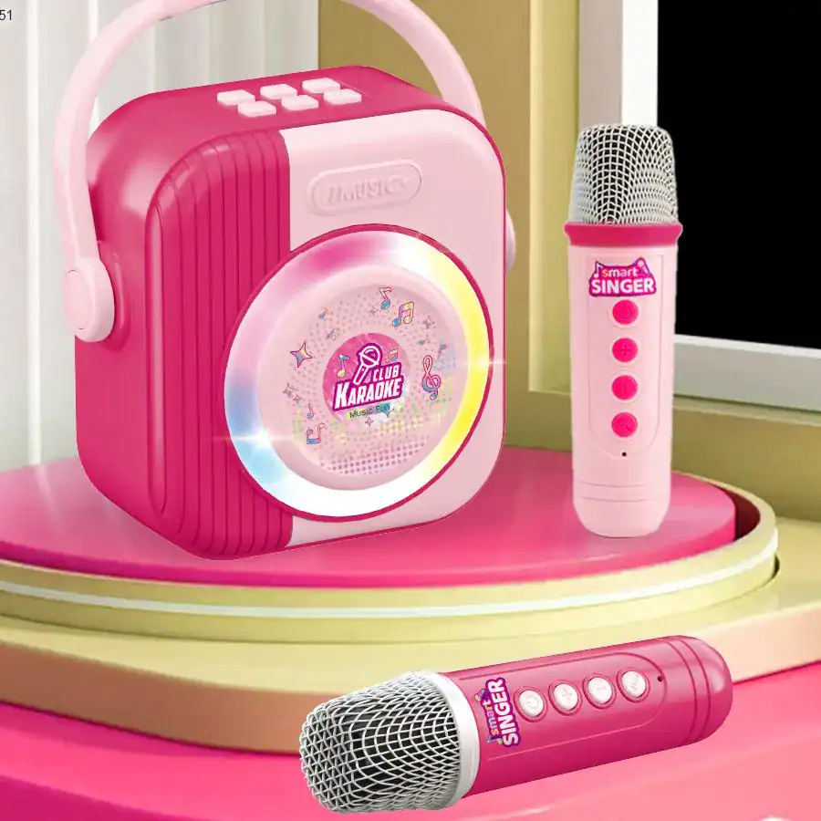 Set de Karaoke Infantil con Bluetooth y 2 Micrófonos Inalámbricos - Vista 2